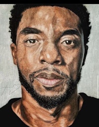 a drawing of a black man with a beard